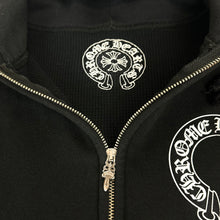 Load image into Gallery viewer, chrome hearts cross sleeve thermal lined zip hoodie
