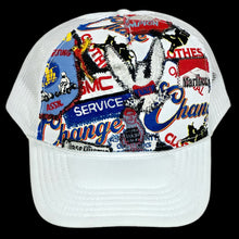 Load image into Gallery viewer, cc buckin patchwork trucker hat by crusty wizard
