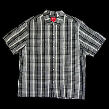 Load image into Gallery viewer, 2023 supreme metallic plaid button up black
