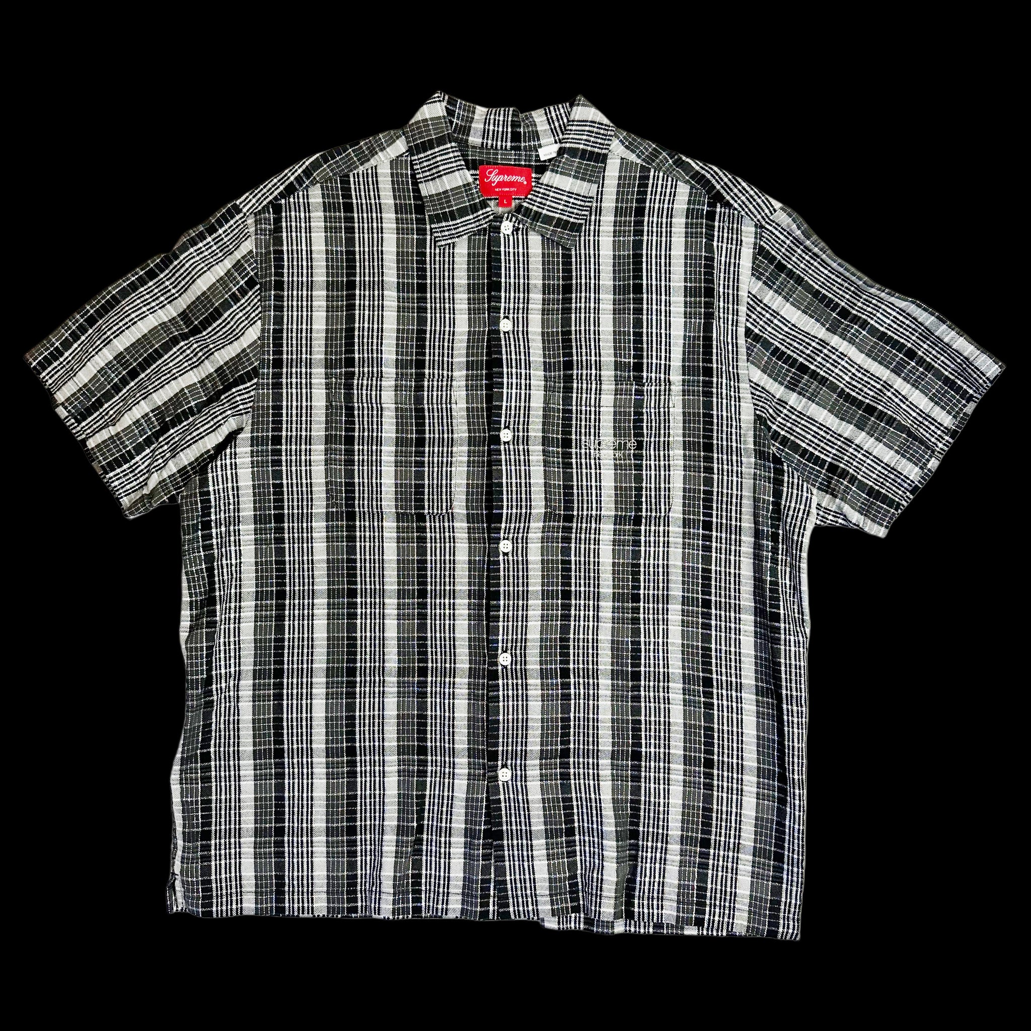 Plaid Metallic Supreme Shirt - Up Zip S Logo New FW25 Brown 23ss 