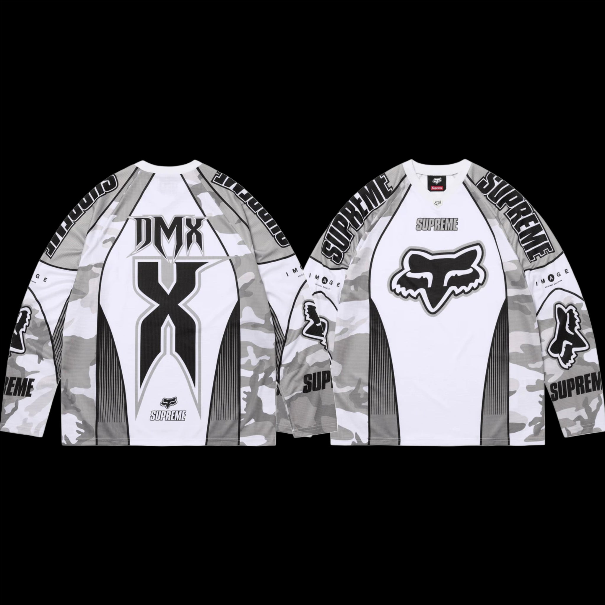 2025 supreme // fox racing dmx jersey snow camo – change clothes