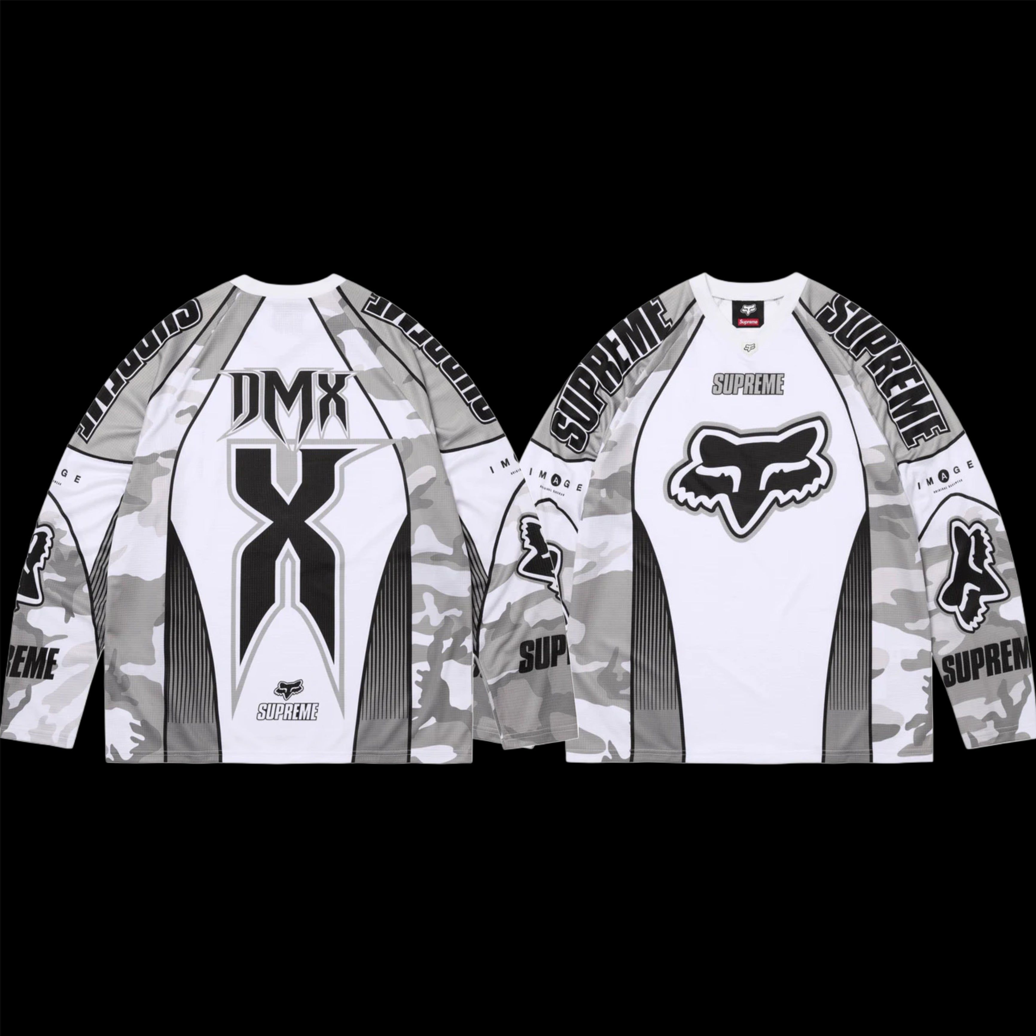 2025 supreme // fox racing dmx jersey snow camo – change clothes