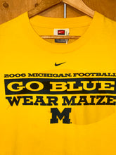 Load image into Gallery viewer, 2006 nike michigan football go blue wear maize tee
