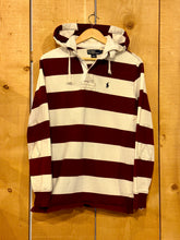 Load image into Gallery viewer, vintage polo ralph lauren striped hooded rugby
