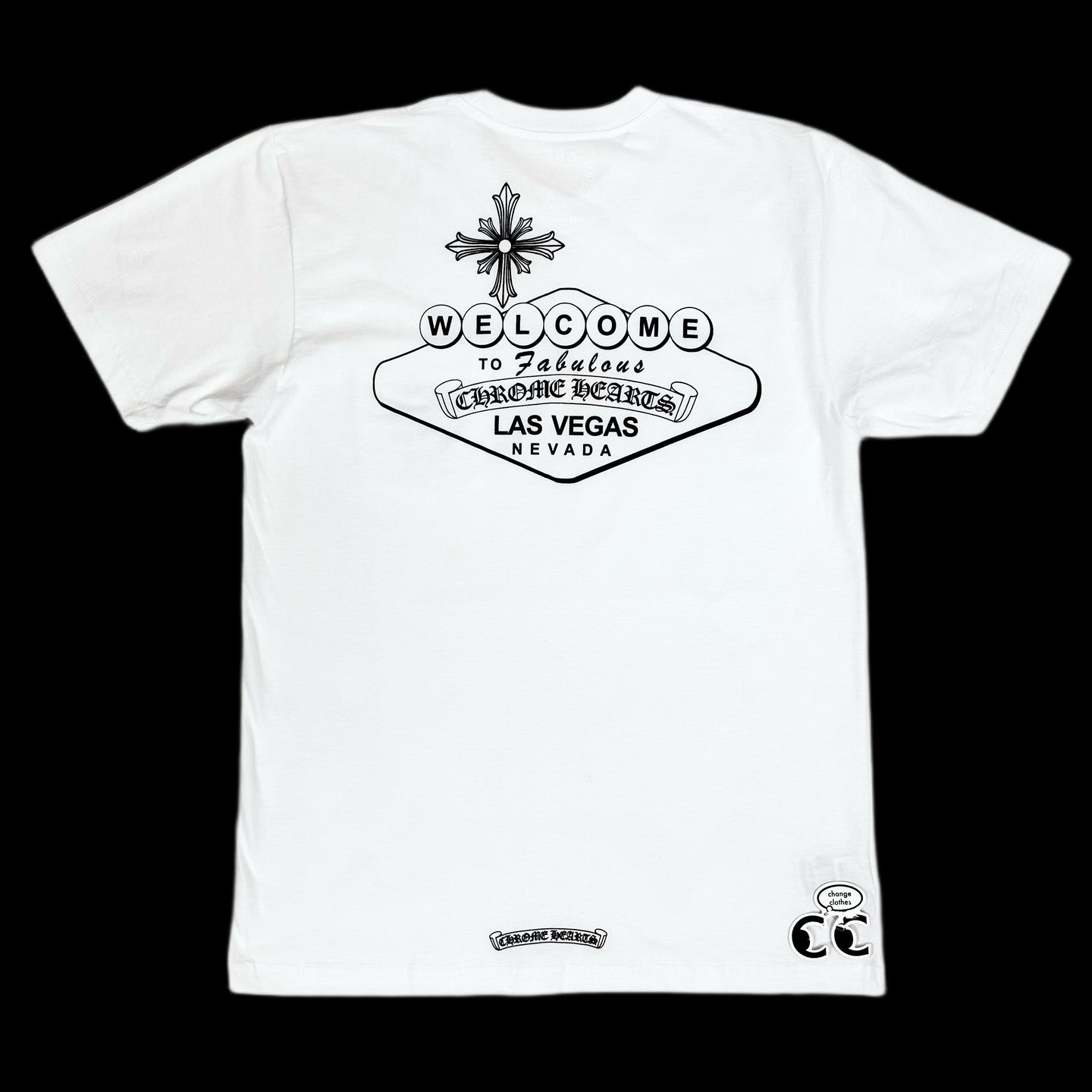 chrome hearts las vegas pocket tee white