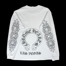 Load image into Gallery viewer, 2000s chrome hearts las vegas grey horseshoe floral l/s white
