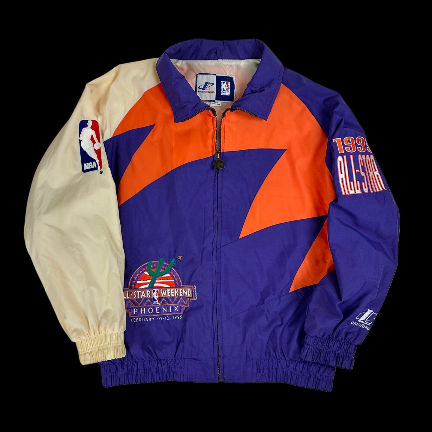 1995 logo athletic all star weekend phx sharktooth zip up