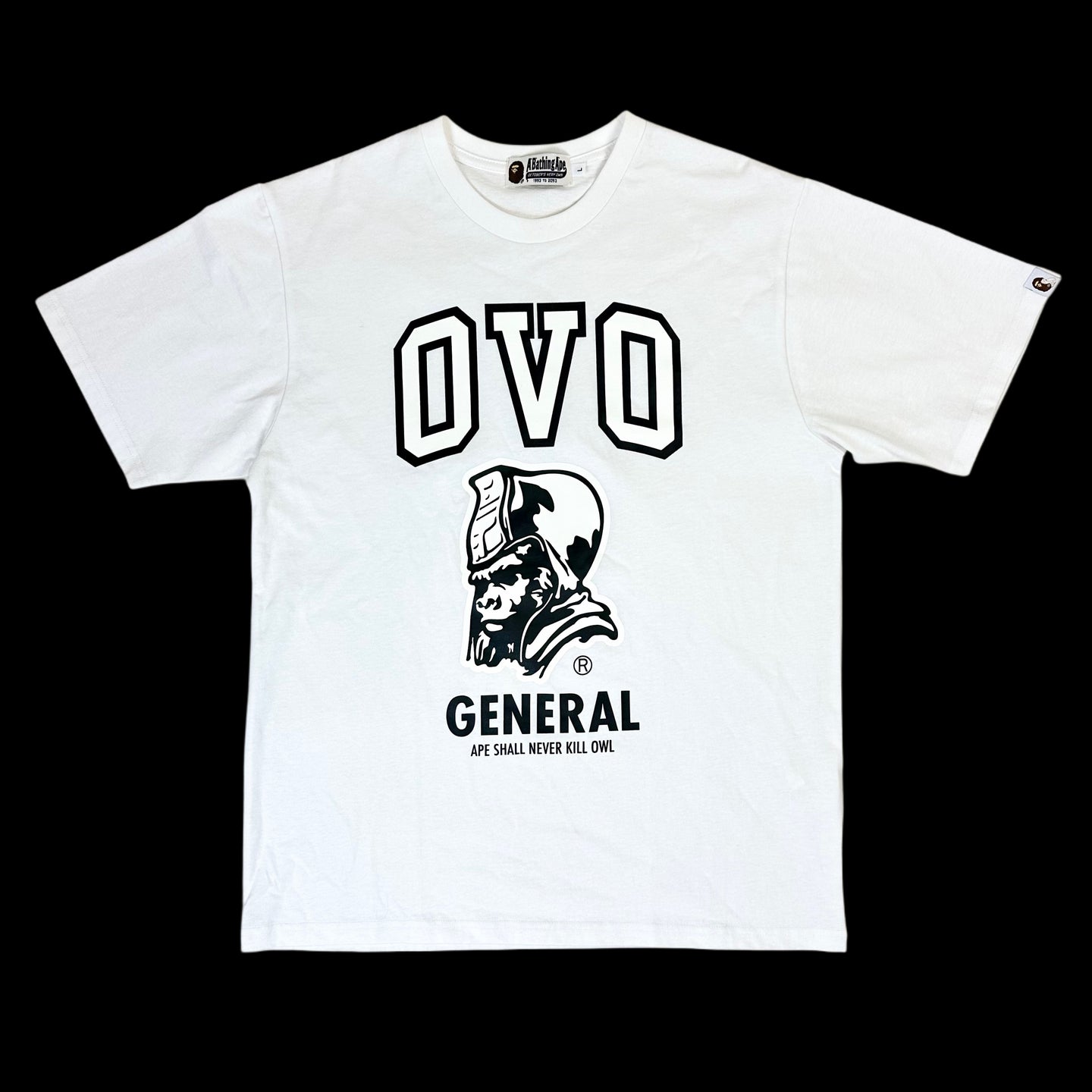 2023 bape ovo general tee white