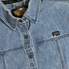 Load image into Gallery viewer, vintage harley davidson embroidered forever denim shirt
