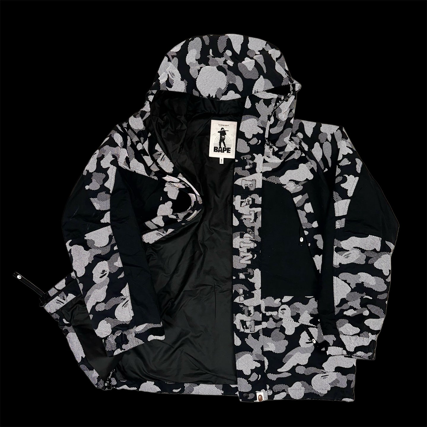 2000s bape reflector camo snowboarding jacket