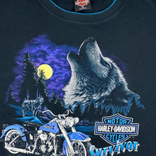 Load image into Gallery viewer, 1993 harley survivor blue double collar tee
