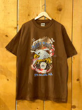 Load image into Gallery viewer, 1998 sturgis rally week eagle engine tee brown
