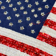 Load image into Gallery viewer, 90s american flag usa sequin + rhinestone tee
