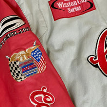 Load image into Gallery viewer, 90s jeff hamilton coors light racing jacket grey red
