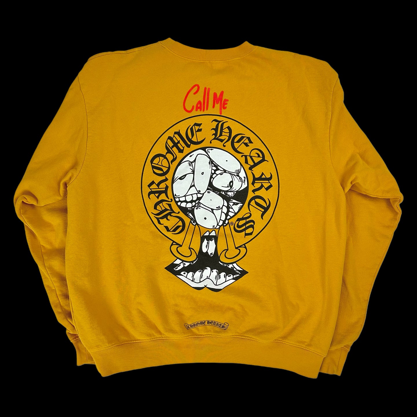 2018 chrome hearts mattyboy call me sweatshirt mustard