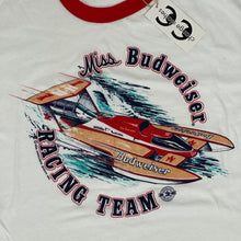 Load image into Gallery viewer, 1986 miss budweiser boat racing ringer tee
