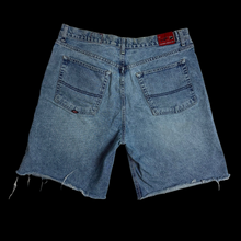 Load image into Gallery viewer, 2000s quiksilver quickjean jorts blue

