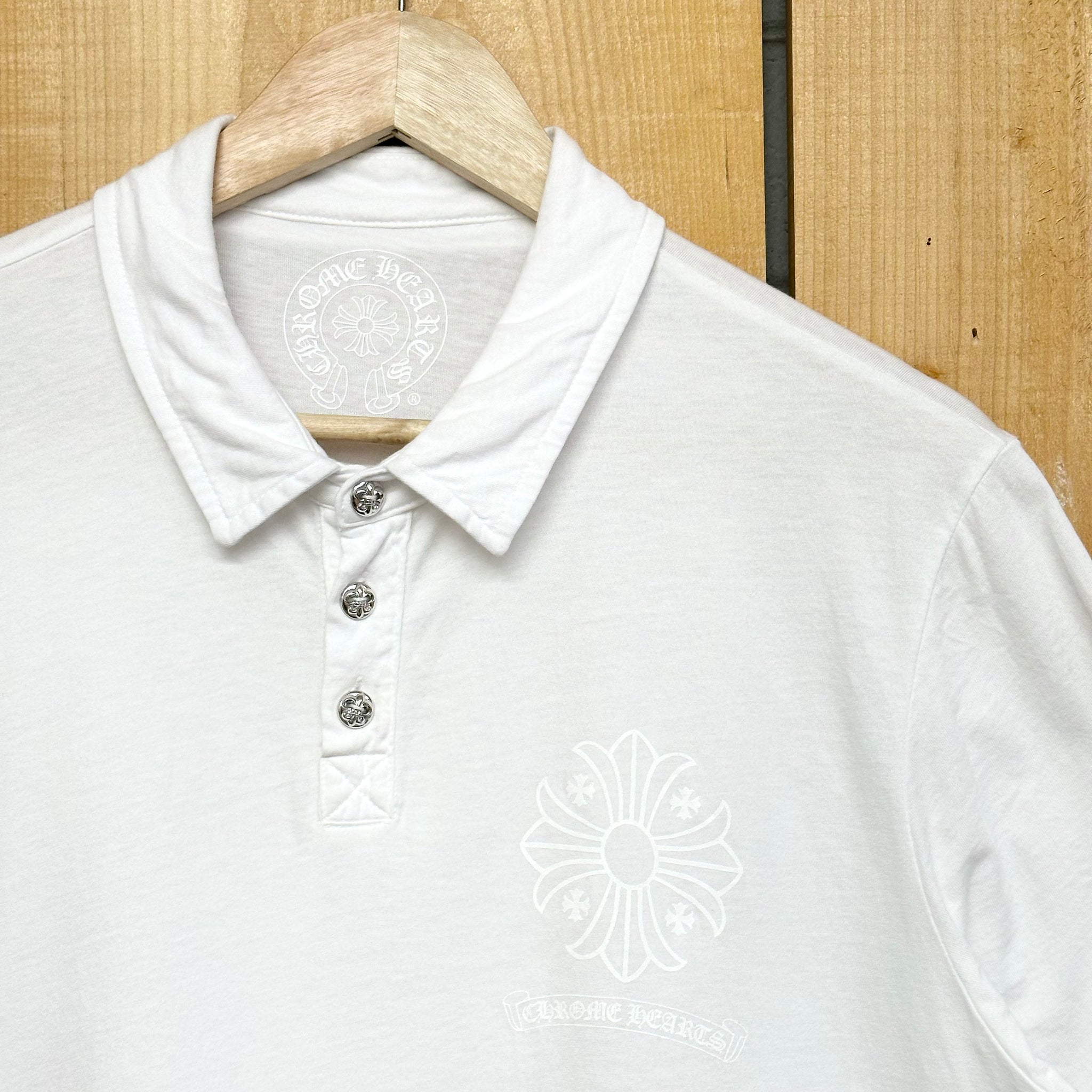 chrome hearts polo fleur de lis buttons – change clothes