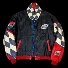 Load image into Gallery viewer, 2000 jeff hamilton las vegas leather racing jacket
