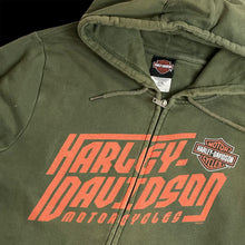 Load image into Gallery viewer, harley davidson olive smoky mountain sunfaded zip up hoodie
