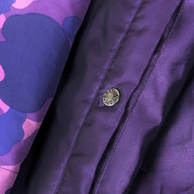 Load image into Gallery viewer, 2006 bape purple camo hooded puffer jacket *reversible
