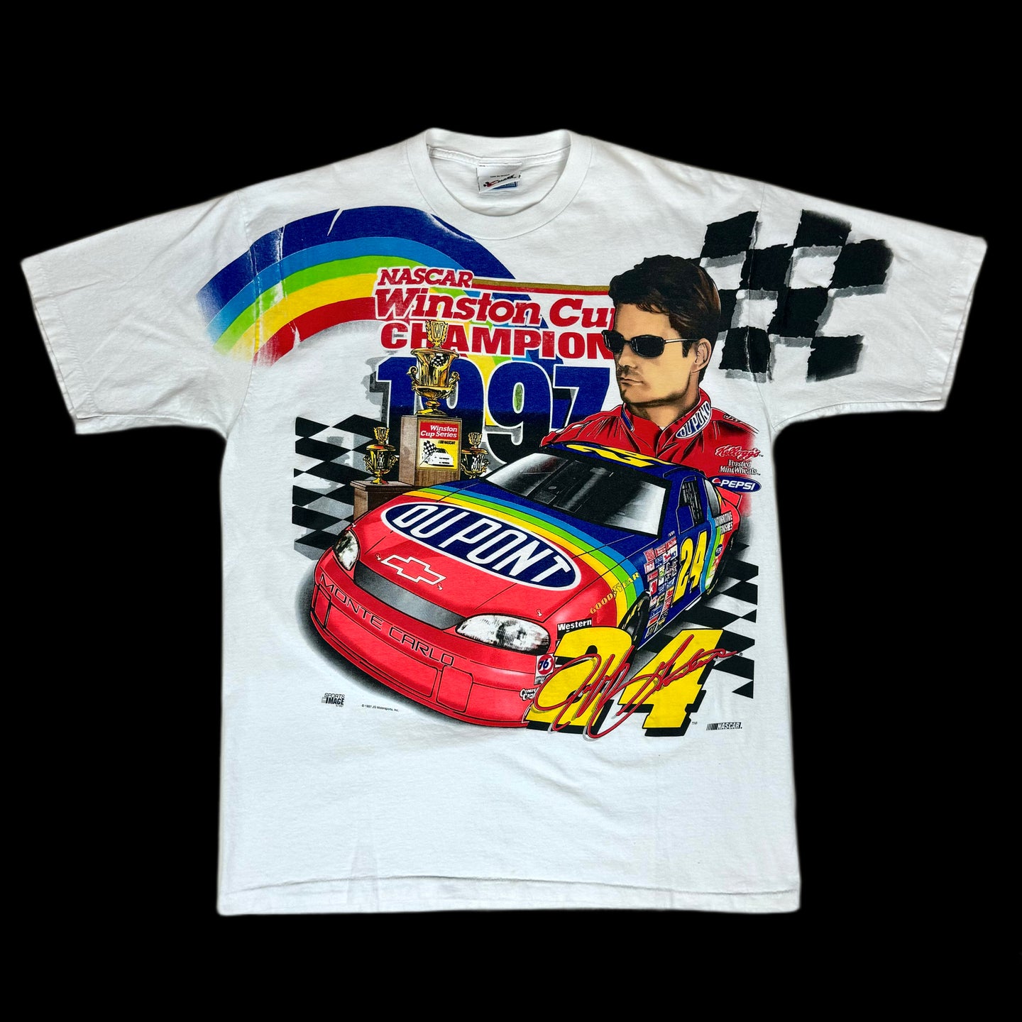 1997 nascar jeff gordon winston cup champion tee