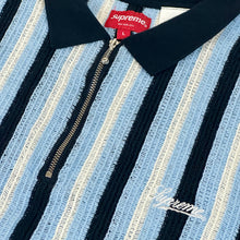 Load image into Gallery viewer, 2022 supreme open knit stripe zip polo
