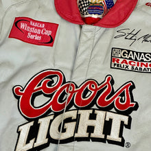 Load image into Gallery viewer, 90s jeff hamilton coors light racing jacket grey red
