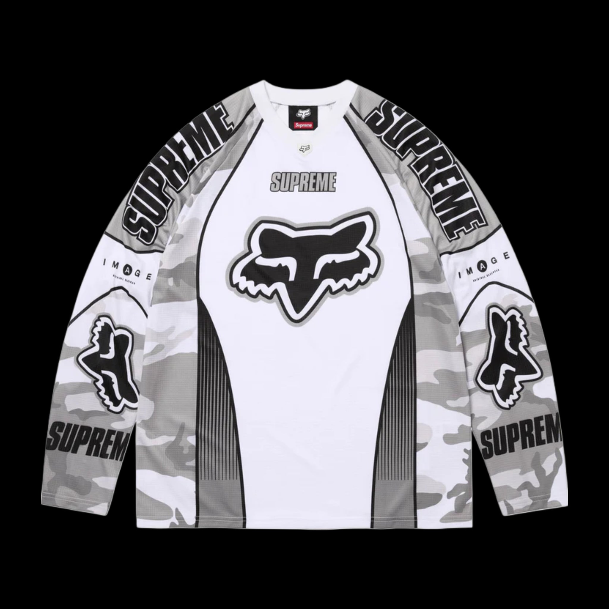 2025 supreme // fox racing dmx jersey snow camo – change clothes