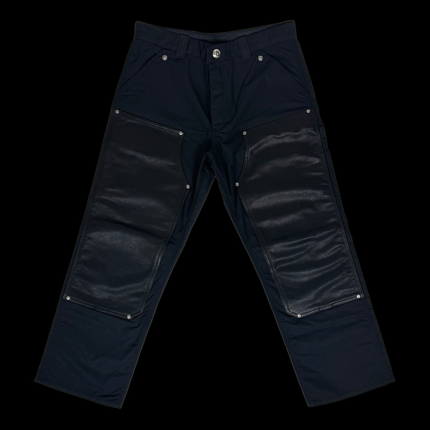 2024 chrome hearts leather double knee nylon work pants