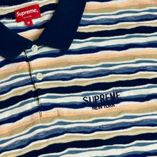Load image into Gallery viewer, 2019 supreme textured stripe polo navy
