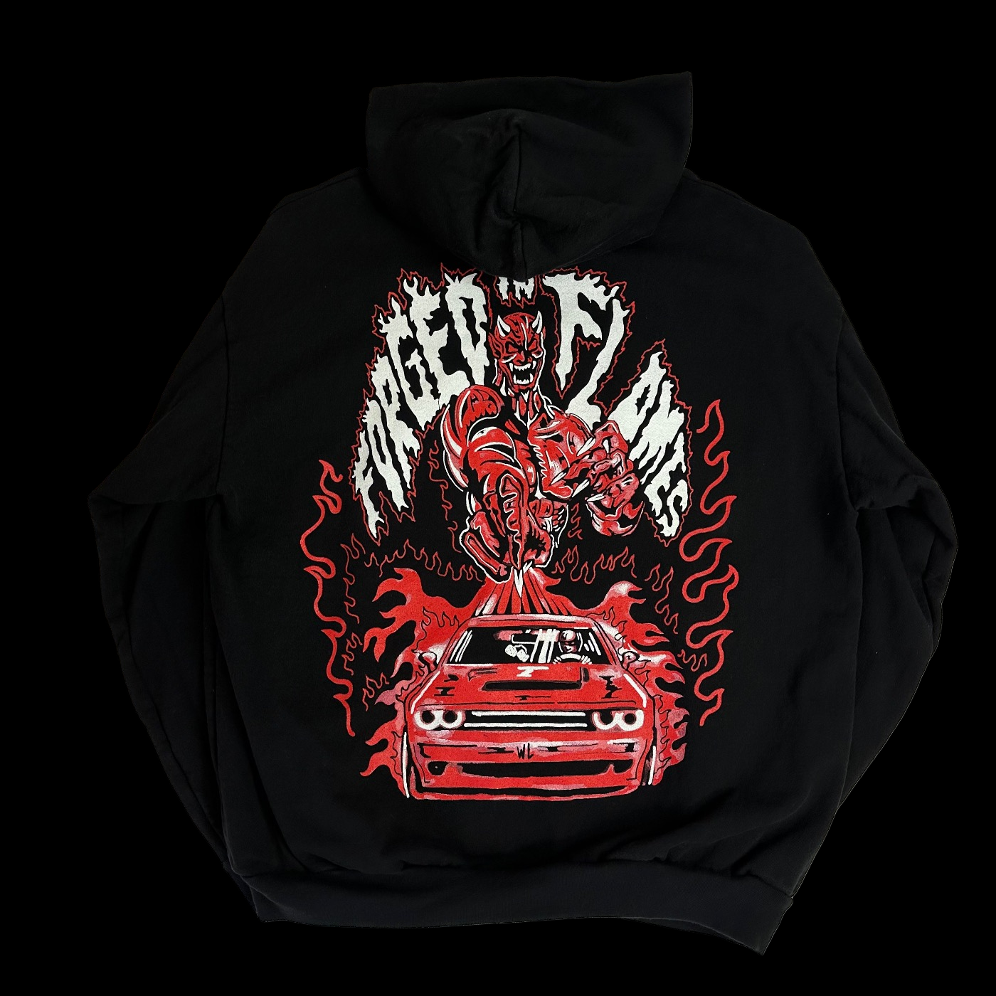 warren lotas dodge srt demon forged in flames hoodie – change clothes
