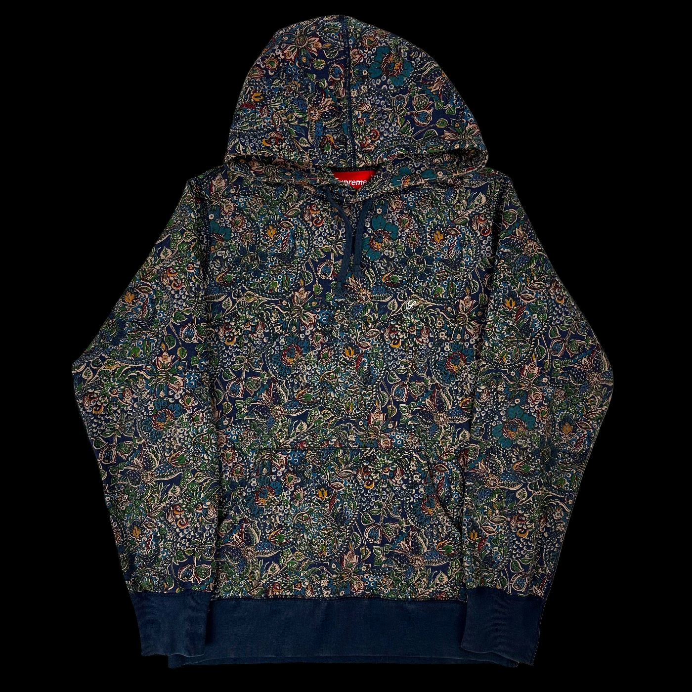 2011 supreme paisley hoodie navy