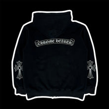 Load image into Gallery viewer, chrome hearts cross sleeve thermal lined zip hoodie
