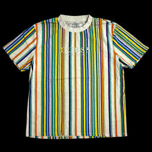 Load image into Gallery viewer, guess los angeles vert stripe embroidered tee off white
