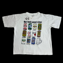 Load image into Gallery viewer, late 90s what i really learned in school beers tee

