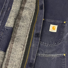 Load image into Gallery viewer, vintage carhartt blanket lined chore coat navy
