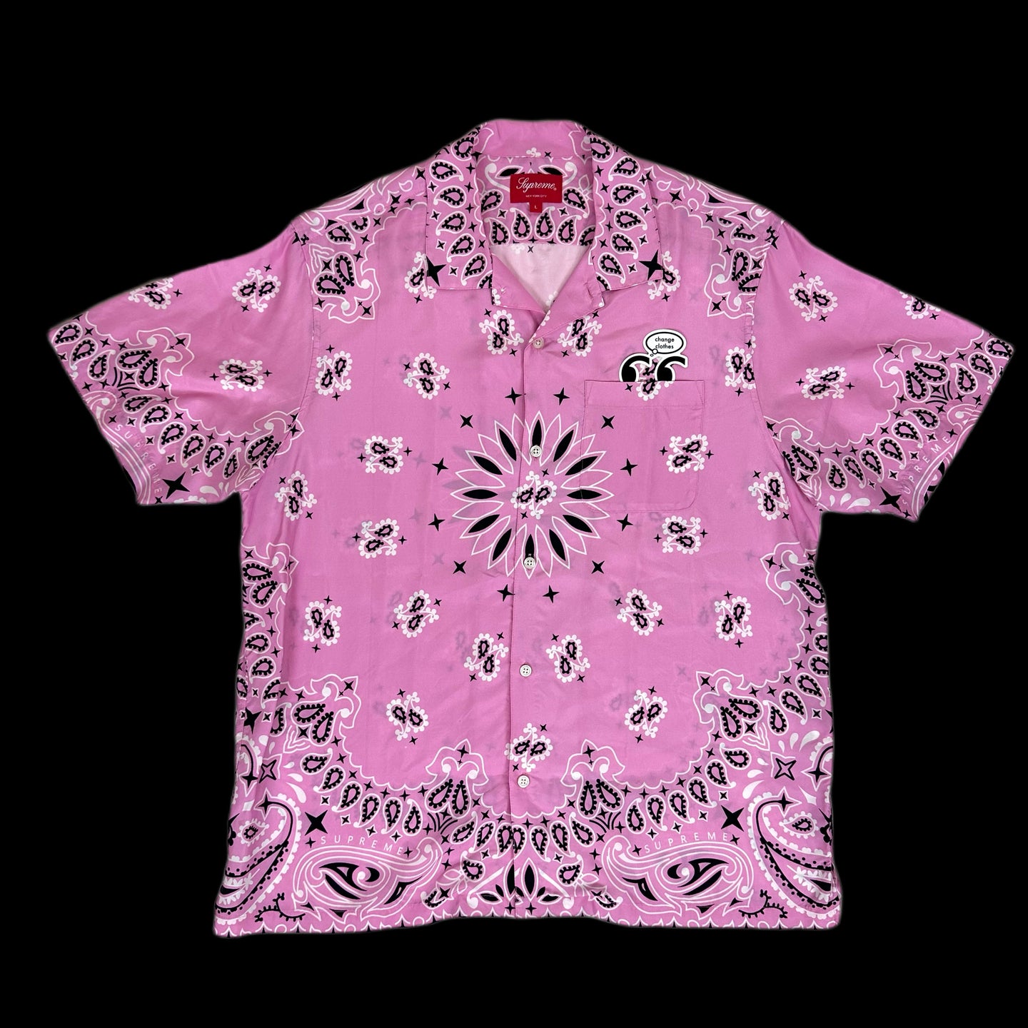 2021 supreme bandana silk shirt pink