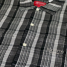 Load image into Gallery viewer, 2023 supreme metallic plaid button up black
