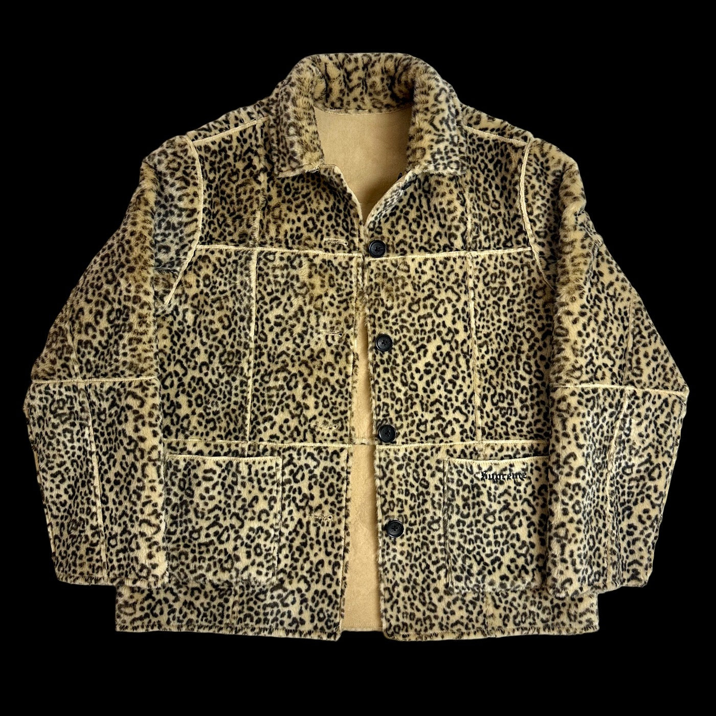 その他 supreme19ss reversible leopard coat 2019 supreme faux suede leopard reversible coat – change clothes