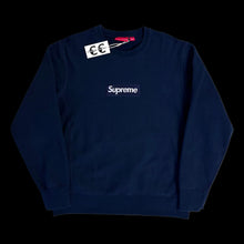 Load image into Gallery viewer, 2018 supreme box logo crewneck navy
