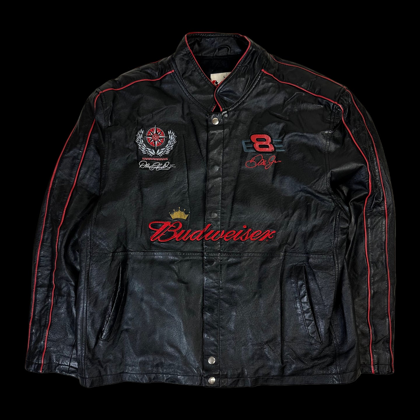 2000s budweiser dale earnhardt jr leather jacket