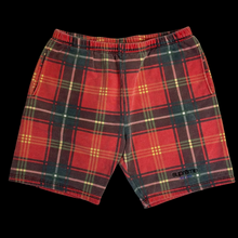 Load image into Gallery viewer, 2021 supreme plaid sweat shorts red
