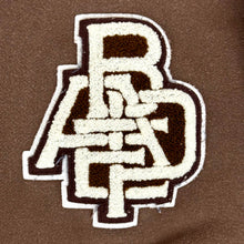 Load image into Gallery viewer, 2007 bape sweat varsity jacket brown
