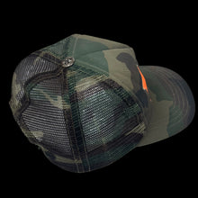 Load image into Gallery viewer, 2000s chrome hearts camo orange triple star trucker hat
