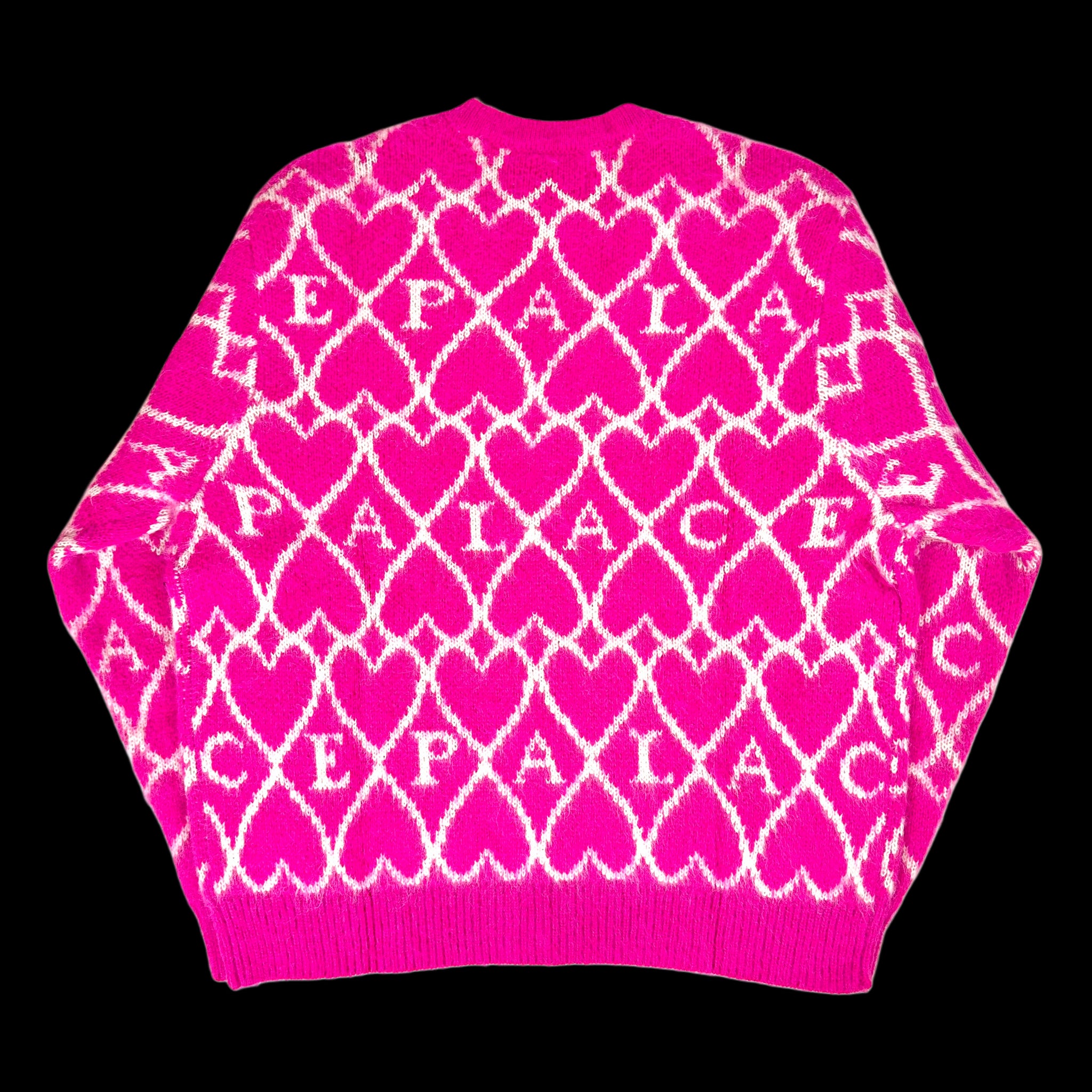 2025 palace hairy heart knit cardigan pink – change clothes