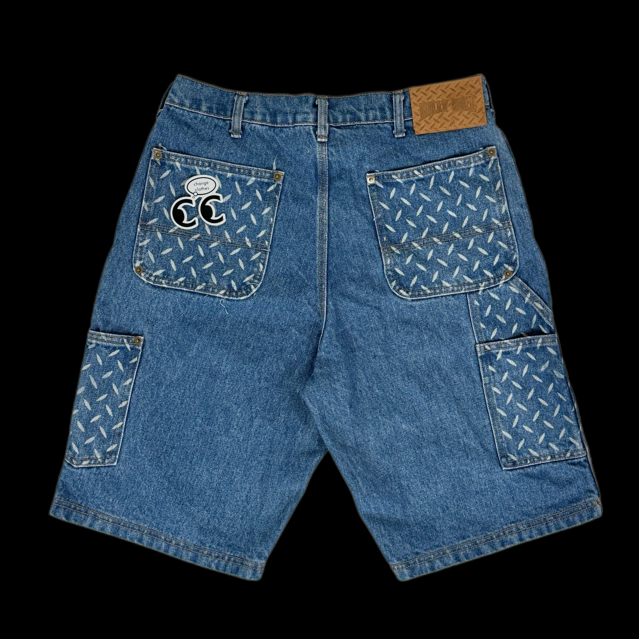 Crossing Paths Rhinestone Denim Shorts- Final Sale Large / Denim