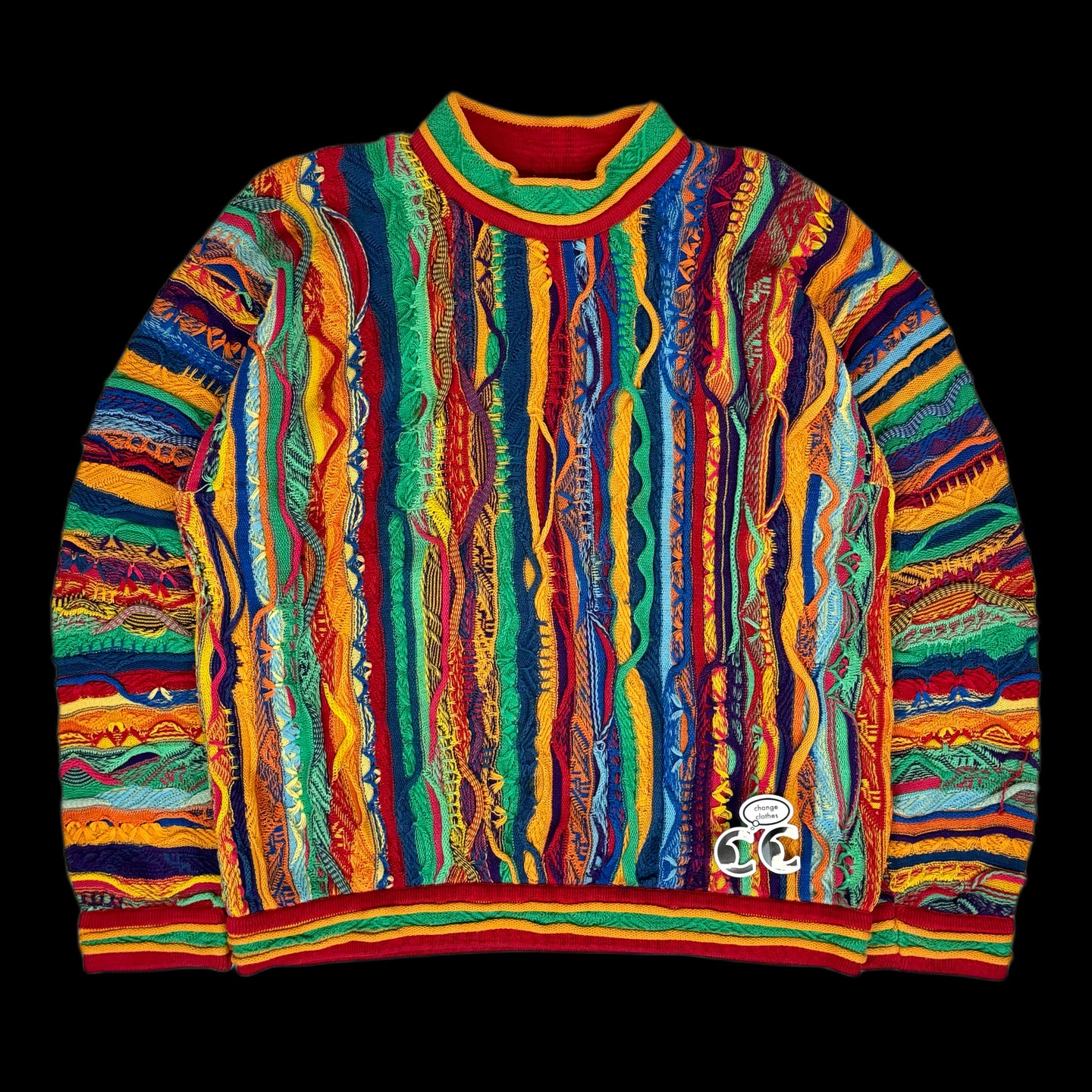 1990s coogi 3d knit mockneck sweater