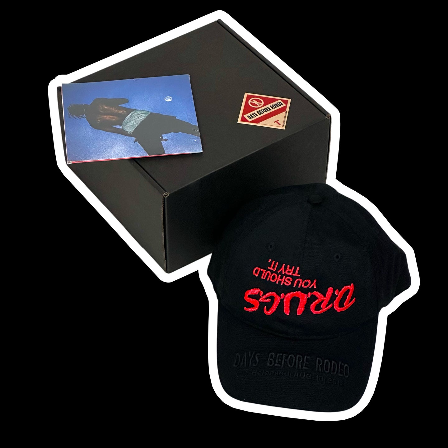 2024 travis scott days before rodeo drugs hat + cd box set