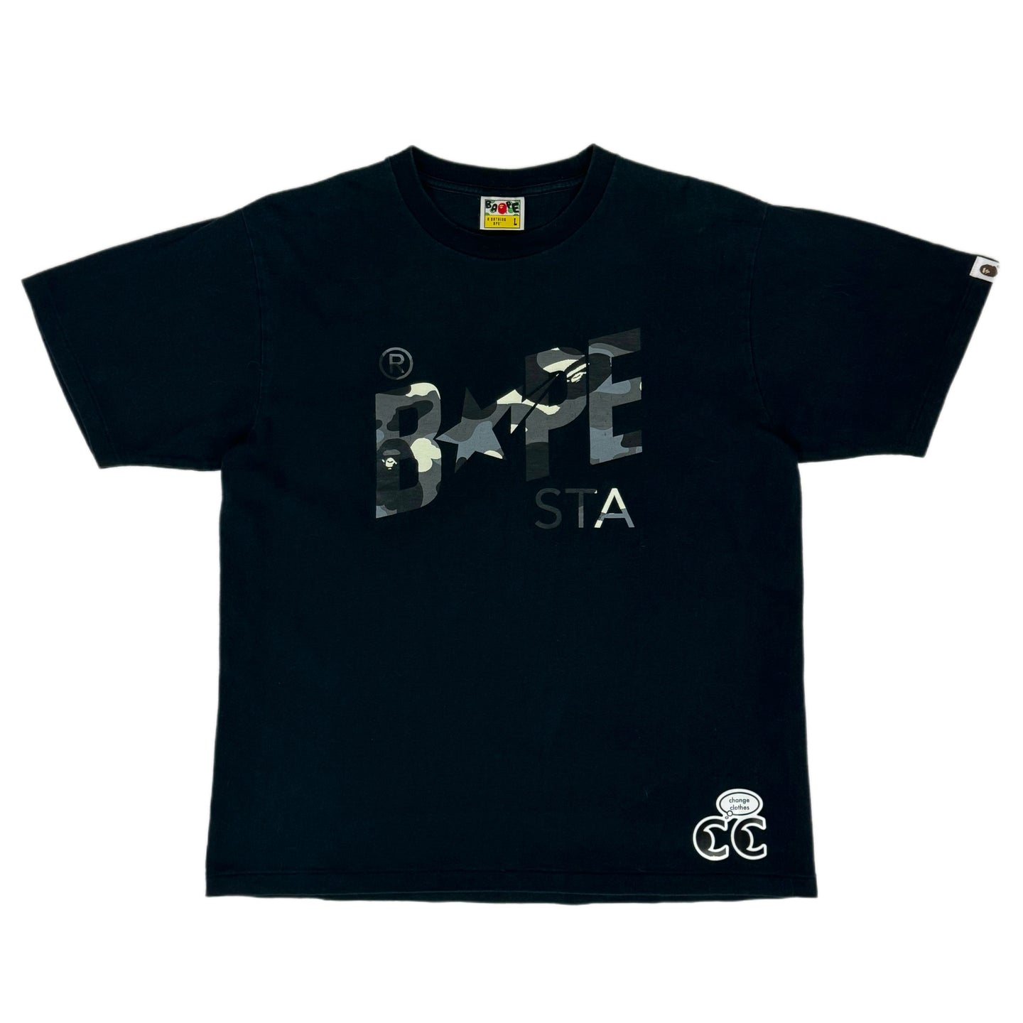 2010s bape snow camo bapesta logo tee